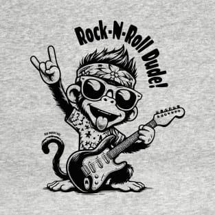 Monkey Rockstar Graphic Tee for Kids | Rock-N-Roll Dude T-Shirt